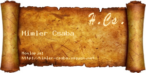 Himler Csaba névjegykártya